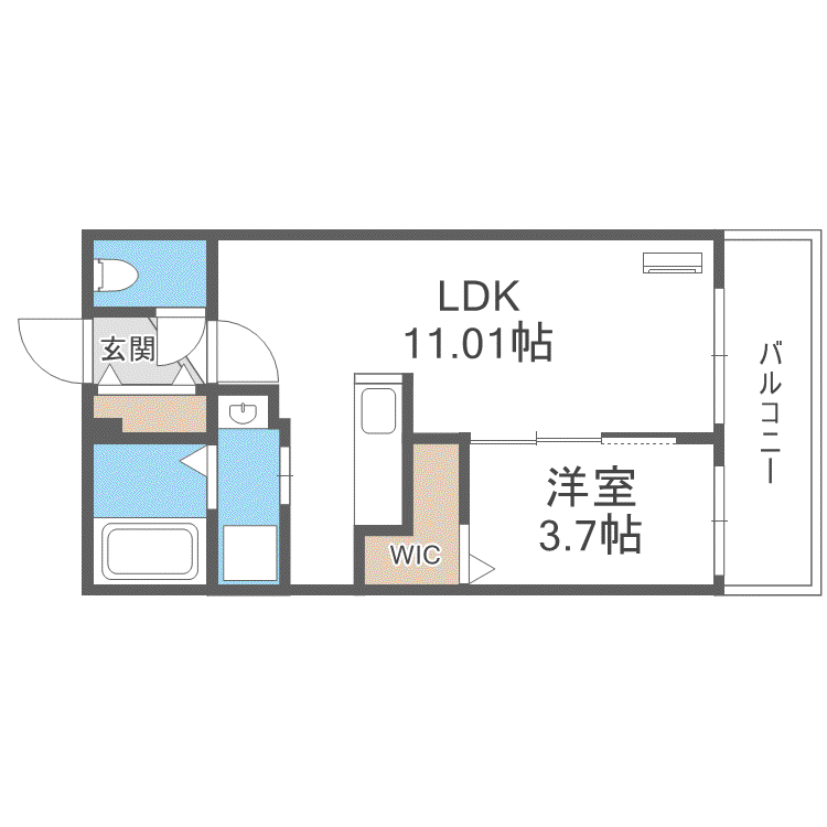 SPARKLE 裏参道(1LDK/2階)の間取り写真