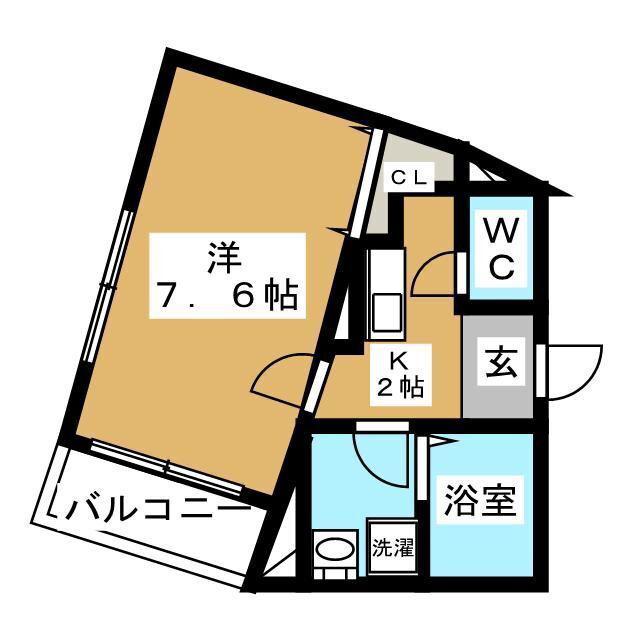 マロン レジデンス(1K/1階)の間取り写真