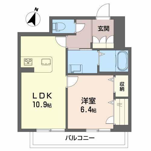 シャーメゾンプレミア鐙(1LDK/2階)の間取り写真