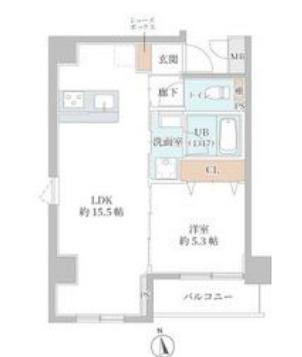 ラフィオーレコウベ(1LDK/2階)の間取り写真
