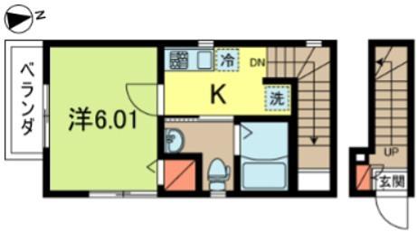 サットンプレイス・オアシス(1K/1階)の間取り写真