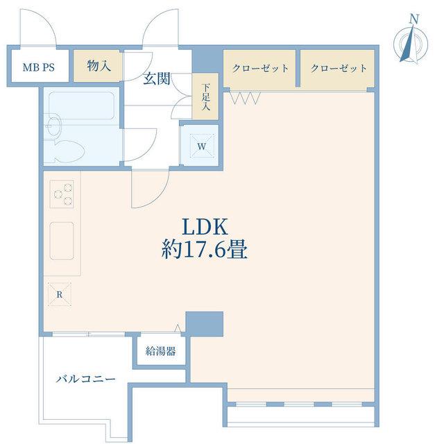 ライオンズマンション六本木(ワンルーム/3階)の間取り写真