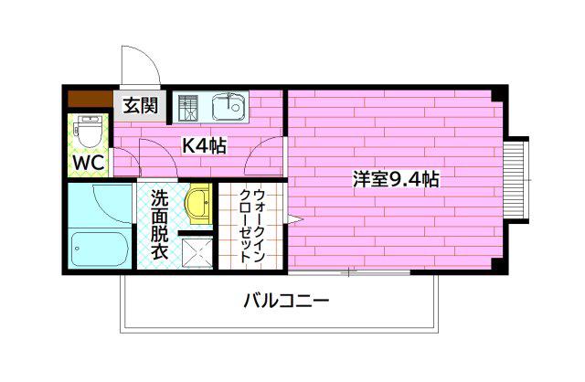 ユーアイビル高取(1K/3階)の間取り写真