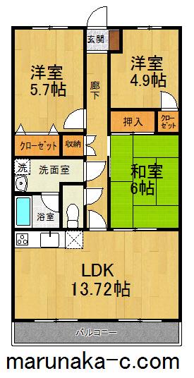 プリマベーラⅢ(3LDK/1階)の間取り写真