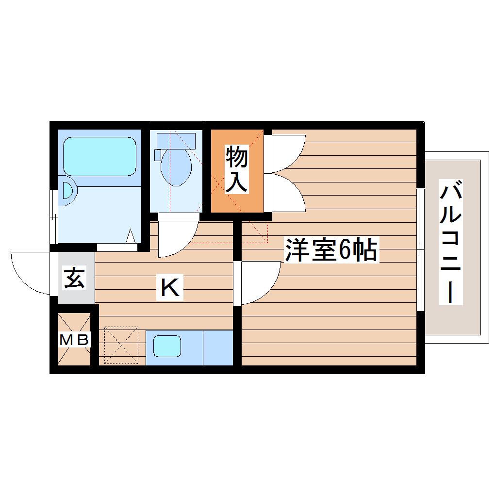 コーポ青山21(1K/2階)の間取り写真