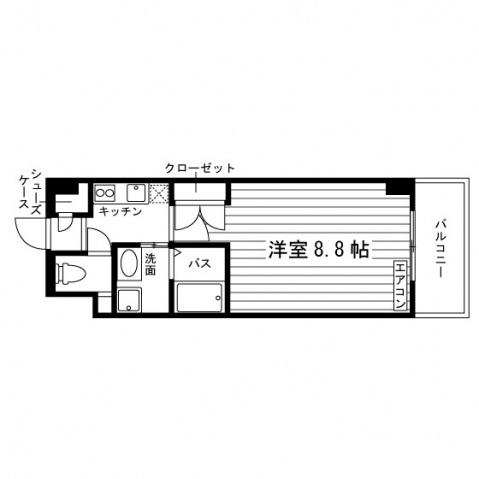 ルガール志木(1K/2階)の間取り写真