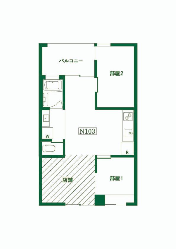 森庭山荘(1LDK/1階)の間取り写真