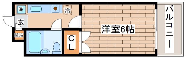 山本ビル(1K/2階)の間取り写真