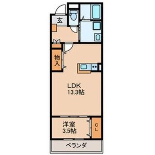 REGIES中百舌鳥(1LDK/2階)の間取り写真