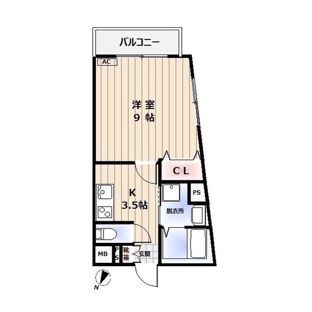 HM GARDEN(1K/3階)の間取り写真