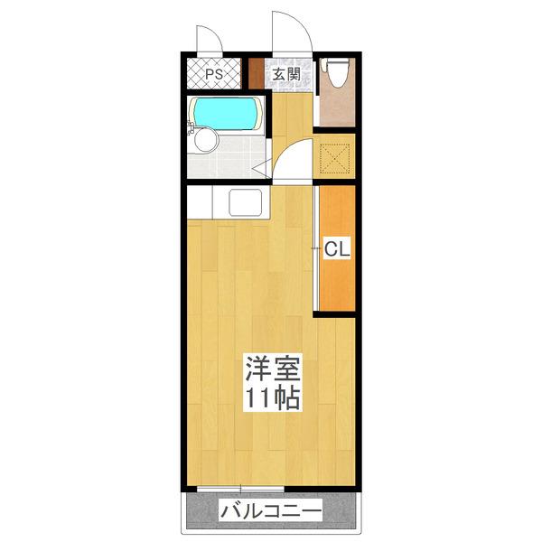 クレストステージ(ワンルーム/4階)の間取り写真