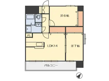 プラージュ花みずき(2LDK/4階)の間取り写真