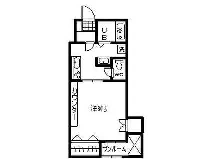 エスペランザ(1DK/1階)の間取り写真