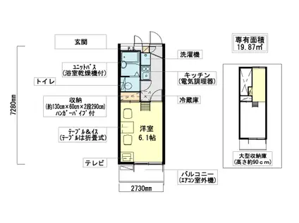 近鉄奈良線 瓢箪山駅(大阪) 徒歩11分 3階建 築25年(1K/3階)の間取り写真