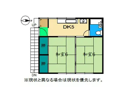 浦松アパート(2DK/2階)の間取り写真