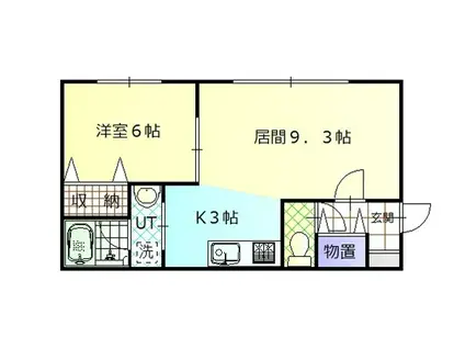プログレスA棟(1LDK/1階)の間取り写真