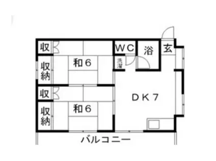 NKビル(1LDK/2階)の間取り写真