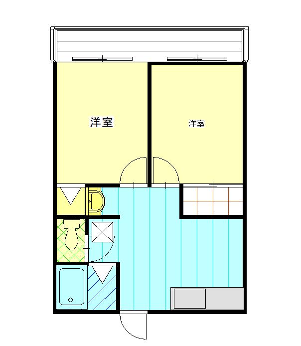 マルマツハウス(2DK/1階)の間取り写真