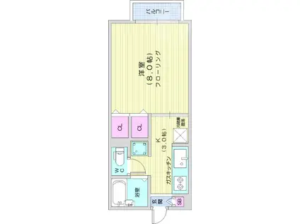 和山ハイツII(1K/2階)の間取り写真