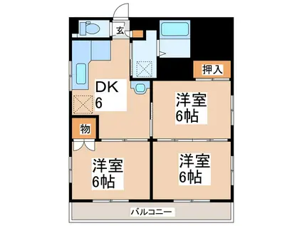 新屋敷いじまビル(3DK/3階)の間取り写真