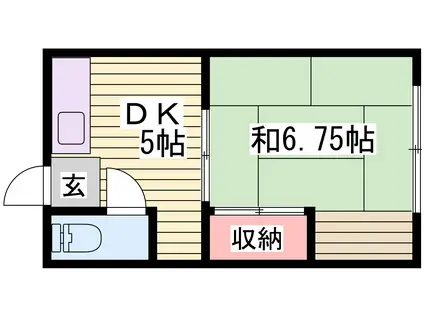 牛尾アパート(1DK/2階)の間取り写真