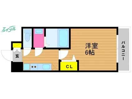 プレサンス岡山駅前(1K/9階)の間取り写真