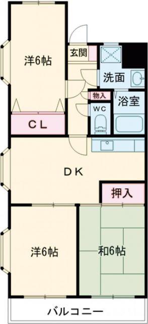 エクレール狭山(3DK/3階)の間取り写真