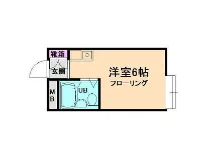 池田グリーンハイツ(ワンルーム/1階)の間取り写真