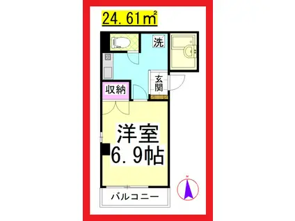 SM門倉第2湘南台ビル(ワンルーム/4階)の間取り写真