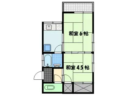 丸栄アパート(2K/2階)の間取り写真