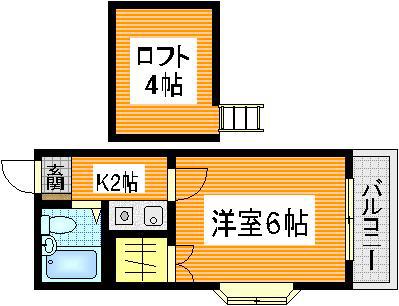 フルール(1K/1階)の間取り写真