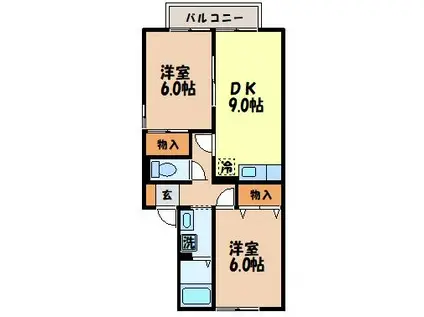セジュール松永(2DK/2階)の間取り写真