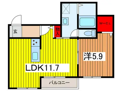 PROMENADE大宮(1LDK/2階)の間取り写真