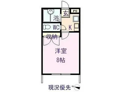 ラ・フローラ(1K/1階)の間取り写真