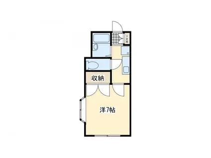 デュエル通谷II(1K/2階)の間取り写真