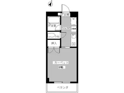 GRACE(1K/2階)の間取り写真