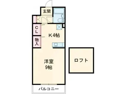 カーサ・ディ・赤塚(ワンルーム/4階)の間取り写真