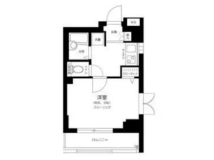 ラグジュアリーアパートメントデュオ神楽坂(1K/7階)の間取り写真