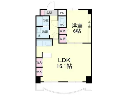 アップル第7マンション(1LDK/10階)の間取り写真