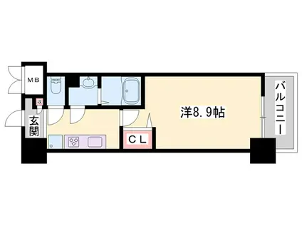 MISTRAL姫路駅前V忍町(1K/6階)の間取り写真