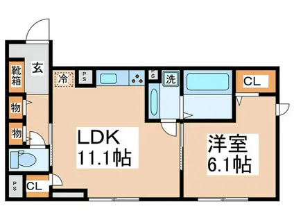 ライラック湘南II(1LDK/1階)の間取り写真