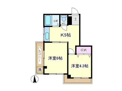 第10むさしマンションI(2K/3階)の間取り写真