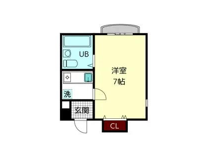  ハイツ本町(ワンルーム/2階)の間取り写真