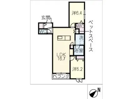ENSOLEILLE MOTOYAMA(2LDK/3階)の間取り写真