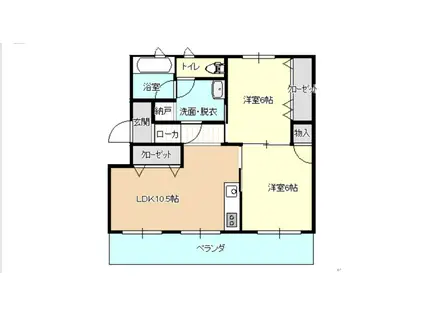 コーポ朝日奈(2LDK/1階)の間取り写真