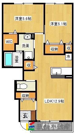 アーバンレジデンス(2LDK/1階)の間取り写真