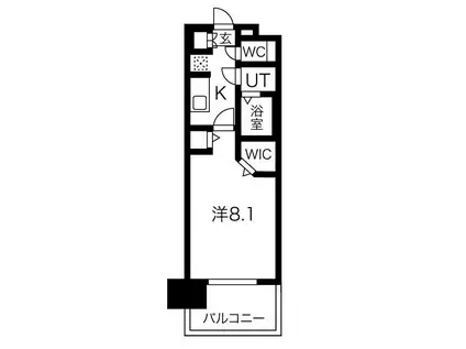 パルティール今池アネックス(1K/14階)の間取り写真