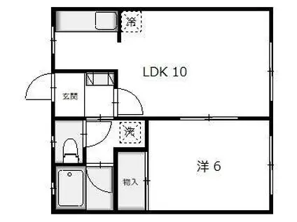 シーサイド富士(1LDK/2階)の間取り写真