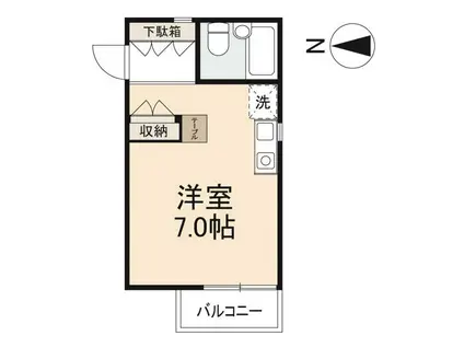 パークサイドK(ワンルーム/3階)の間取り写真