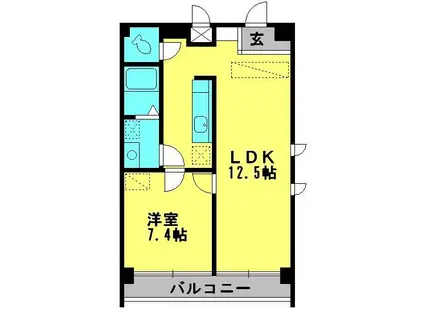 ハイブリッジ湘南III(1LDK/5階)の間取り写真
